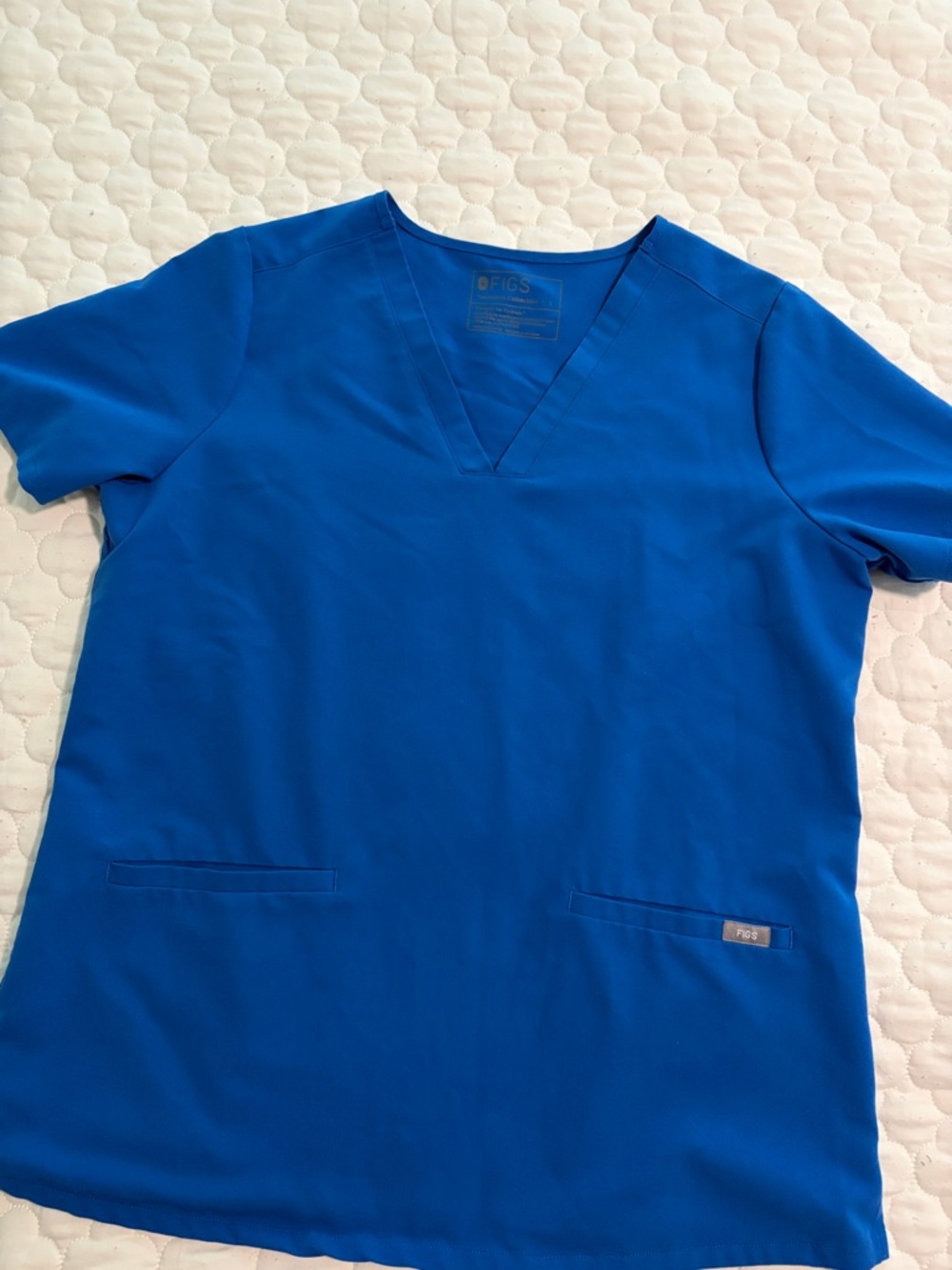 FIGS Women's V-Neck Scrub Top in Royal Blue